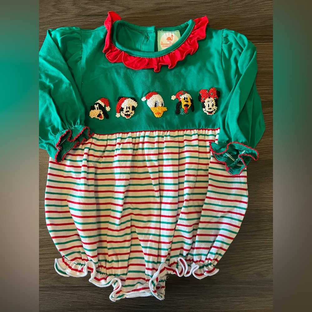 Disney Christmas French Dot Bubble from The Smocked Flamingo